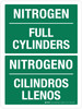 Nitrogen Full Cylinders Bilingual Portrait - Wall Sign