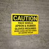 Caution: Wear Face Shield and Safety Glasses While Operating Grinder - Wall Sign