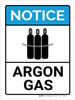 Notice: Argon Gas ANSI Portrait - Wall Sign Notice: Argon Gas ANSI Portrait - Wall Sign