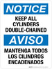 Notice: Keep All Cylinders Double-Chained Bilingual Portrait - Wall Sign