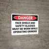 Danger: Hard Hat Safety Glasses Work Gloves Work Boots Must be Worn - Wall Sign
