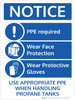 Notice: Use Appropriate PPE When Handling Propane Tanks Portrait - Wall Sign Notice: Use Appropriate PPE When Handling Propane Tanks Portrait - Wall Sign