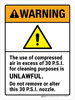 Warning: The Use of Compressed Air In Excess Of 30 PSI For Cleaning Purposes Is Unlawful ANSI Portrait - Wall Sign