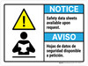 Notice: Safety Data Sheets Available Upon Request Bilingual ANSI Landscape - Wall Sign Notice: Safety Data Sheets Available Upon Request Bilingual ANSI Landscape - Wall Sign