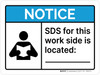 Notice: SDS For This Work Side Is Located (Write In) ANSI Landscape - Wall Sign