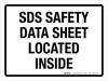 SDS Safety Data Sheet Located Inside Landscape - Wall Sign SDS Safety Data Sheet Located Inside Landscape - Wall Sign