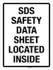 SDS Safety Data Sheet Located Inside Portrait - Wall Sign SDS Safety Data Sheet Located Inside Portrait - Wall Sign