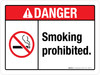 Danger: Smoking Prohibited ANSI Landscape - Wall Sign