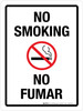 No Smoking - No Fumar Bilingual Portrait - Wall Sign