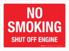 No Smoking - Shut Off Engine Landscape - Wall Sign