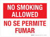 No Smoking Allowed (No Se Permite Fumar) Bilingual Landscape - Wall Sign