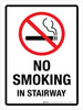 No Smoking In Stairway Portrait - Wall Sign