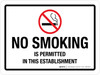 No Smoking Is Permitted In This Establishment Landscape - Wall Sign