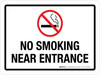 No Smoking Near Entrance Landscape - Wall Sign