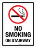 No Smoking On Stairway Portrait - Wall Sign