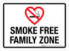 Smoke Free Family Zone Landscape - Wall Sign