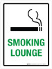 Smoking Lounge with Icon Portrait - Wall Sign