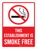 This Establishment Is Smoke Free Portrait - Wall Sign