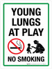 Young Lungs At Play No Smoking Portrait - Wall Sign Young Lungs At Play No Smoking Portrait - Wall Sign