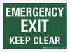 Emergency Exit - Keep Clear Landscape - Wall Sign