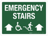 Emergency Stairs Down Arrows Up (ADA) Landscape - Wall Sign