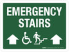 Emergency Stairs Up Arrows Up (ADA) Landscape - Wall Sign Emergency Stairs Up Arrows Up (ADA) Landscape - Wall Sign