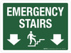 Emergency Stairs Up Down Arrows Landscape - Wall Sign Emergency Stairs Up Down Arrows Landscape - Wall Sign