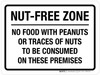 Nut-Free Zone: No Food With Peanuts Or Traces Of Nuts Landscape - Wall Sign