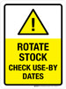 Rotate Stock Check Use-By Dates Portrait - Wall Sign