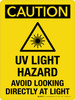 Caution: UV Light Hazard Avoid Looking Directly At Light Portrait - Wall Sign