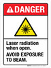 Danger: Laser Radiation When Open Avoid Exposure To Beam ANSI Portrait - Wall Sign Danger: Laser Radiation When Open Avoid Exposure To Beam ANSI Portrait - Wall Sign