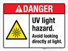 Danger: UV Light Hazard Avoid Looking Directly At Light ANSI Landscape - Wall Sign Danger: UV Light Hazard Avoid Looking Directly At Light ANSI Landscape - Wall Sign