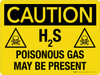Caution: H2S Poisonous Gas May Be Present Landscape - Wall Sign Caution: H2S Poisonous Gas May Be Present Landscape - Wall Sign