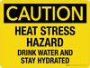 Caution: Heat Stress Hazard - Drink Water And Stay Hydrated Landscape - Wall Sign Caution: Heat Stress Hazard - Drink Water And Stay Hydrated Landscape - Wall Sign
