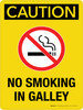 Caution: No Smoking In Galley Portrait - Wall Sign