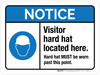 Notice: Visitor Hard Hat Located Here - Hard Hat Must Be Worn Past This Point ANSI Landscape - Wall Sign Notice: Visitor Hard Hat Located Here - Hard Hat Must Be Worn Past This Point ANSI Landscape - Wall Sign