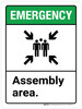 Emergency: Assembly Area ANSI Portrait - Wall Sign