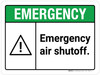 Emergency: Emergency Air Shutoff ANSI Landscape - Wall Sign