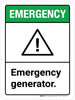 Emergency: Emergency Generator ANSI Portrait - Wall Sign