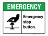 Emergency: Emergency Stop Button ANSI Landscape - Wall Sign Emergency: Emergency Stop Button ANSI Landscape - Wall Sign