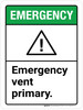 Emergency: Emergency Vent Primary ANSI Portrait - Wall Sign