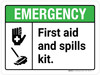 Emergency: First Aid and Spills Kit ANSI Landscape - Wall Sign Emergency: First Aid and Spills Kit ANSI Landscape - Wall Sign