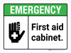 Emergency: First Aid Cabinet ANSI Landscape - Wall Sign Emergency: First Aid Cabinet ANSI Landscape - Wall Sign