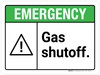 Emergency: Gas Shutoff ANSI Landscape - Wall Sign Emergency: Gas Shutoff ANSI Landscape - Wall Sign