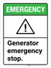 Emergency: Generator Emergency Stop ANSI Portrait - Wall Sign Emergency: Generator Emergency Stop ANSI Portrait - Wall Sign