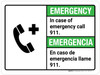 Emergency: In Case Of Emergency Call 911 Spanish ANSI Landscape - Wall Sign Emergency: In Case Of Emergency Call 911 Spanish ANSI Landscape - Wall Sign