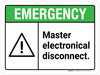 Emergency: Master Electronical Disconnect ANSI Landscape - Wall Sign