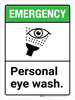 Emergency: Personal Eye Wash ANSI Portrait - Wall Sign