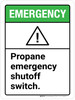 Emergency: Propane Emergency Shutoff Switch ANSI Portrait - Wall Sign Emergency: Propane Emergency Shutoff Switch ANSI Portrait - Wall Sign