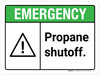 Emergency: Propane Shutoff ANSI Landscape - Wall Sign Emergency: Propane Shutoff ANSI Landscape - Wall Sign